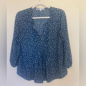Collective Concepts Blue Polkadot Blouse - Size S